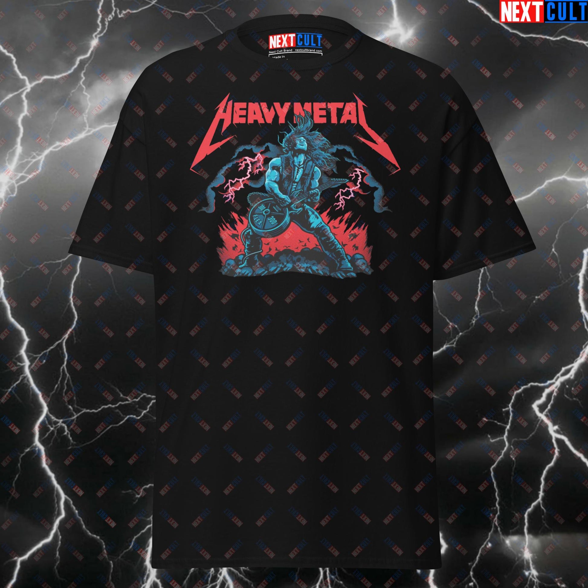 Heavy Metal Gym T-Shirt - Funny Pump Cover Tee for Lifters, Workout & Gains - Rock Music Bodybuilding Meme Shirt T-shirts Bodybuilding Fitness Gym Powerlifting Pump Cover Rock Music Workout Next Cult Brand