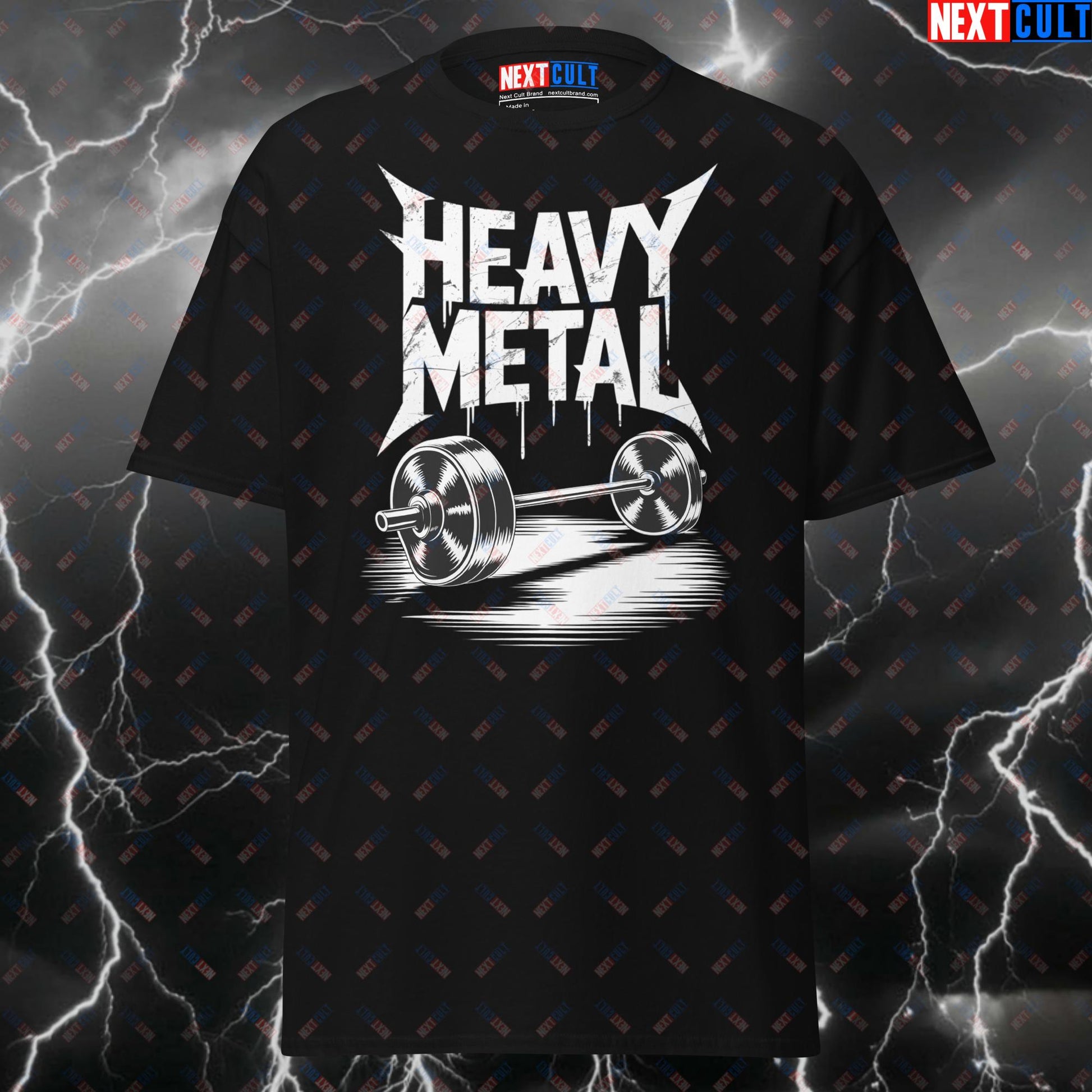 Heavy Metal Gym T-Shirt - Funny Pump Cover Tee for Lifters, Gymbros & Bodybuilding Meme Fans T-shirts Bodybuilding Fitness Gym Powerlifting Pump Cover Rock Music Workout Next Cult Brand
