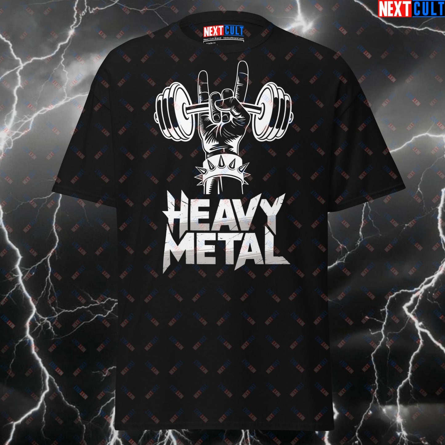 Heavy Metal Gym T-Shirt - Funny Rock On Workout Tee for Lifters & Gymbros - Pump Cover Fitness Shirt for Gains T-shirts Bodybuilding Fitness Gym Pump Cover Rock Music Workout Next Cult Brand