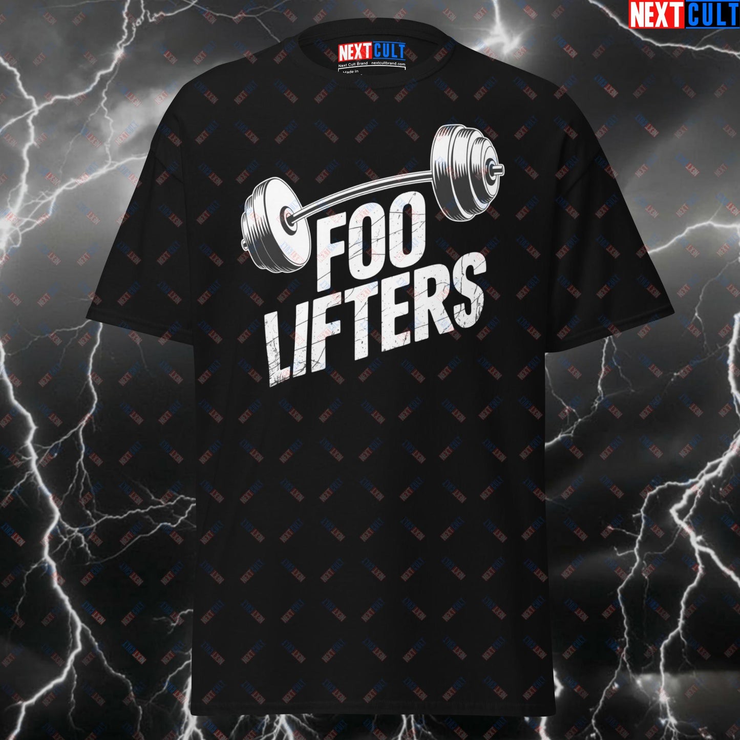 Foo Lifters Gym T-Shirt - Funny Rock Music Workout Tee for Gymbros & Powerlifting Gains - Pump Cover Meme Shirt T-shirts Bodybuilding Fitness Foo Fighters Gym Pump Cover Rock Music Workout Next Cult Brand
