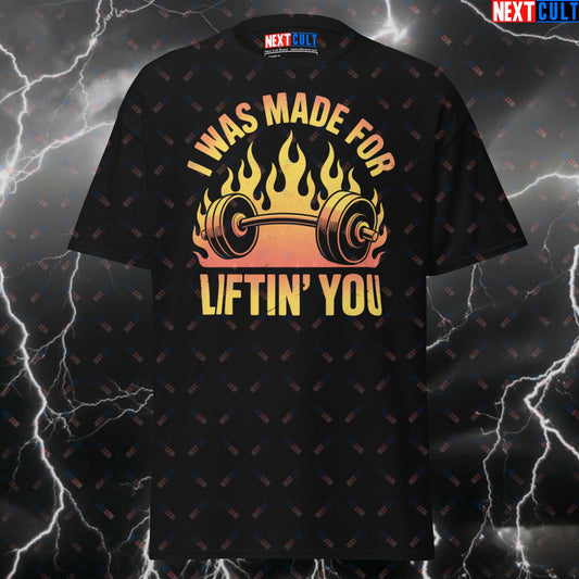 I Was Made For Liftin You Barbell Meme Tee - KISS Rock Music Pump Cover Top for Gymbros & Powerlifting Gains - Funny Gym Shirt T-shirts Bodybuilding Fitness Gym KISS Powerlifting Pump Cover Rock Music Workout Next Cult Brand