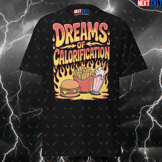 Dreams of Calorification Tee for Lifters, Gymbro Meme Top, Fast Food & Bulking T-Shirt - Funny Gym Shirt & Pump Cover T-shirts Bodybuilding Bulking Fast Food Fitness Gym Pump Cover Red Hot Chili Peppers Rock Music Workout Next Cult Brand