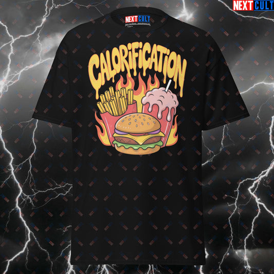 Calorification Pump Cover Tee for Bulking, Fast Food & Gains - Red Hot Chili Peppers Gymbro Meme Shirt - Funny Gym T-Shirt T-shirts Bodybuilding Bulking Fast Food Fitness Gym Pump Cover Red Hot Chili Peppers Rock Music Workout Next Cult Brand