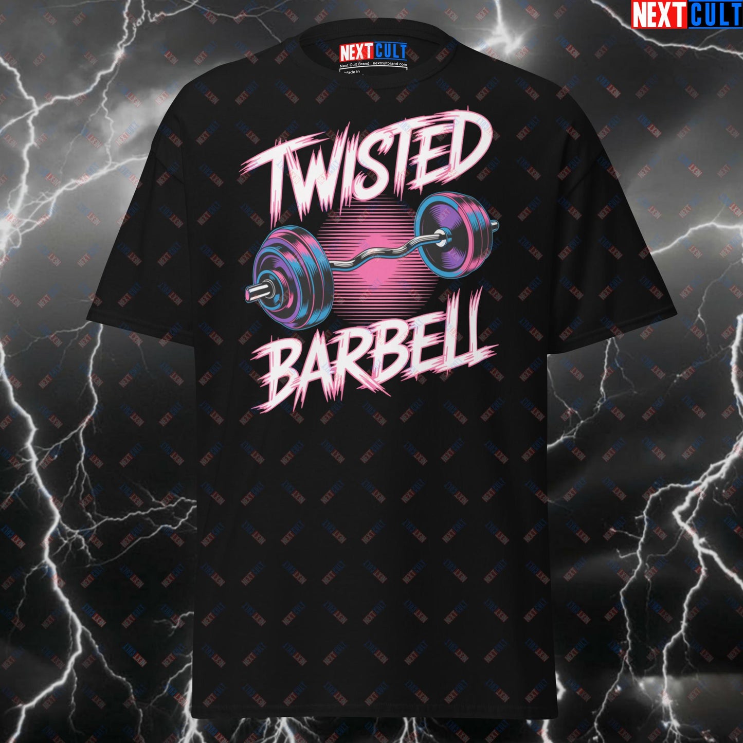 Twisted Barbell Biceps Tee | Heavy Metal Pump Cover for Lifters & Gymbros | EZ-Curl Bar Meme Shirt T-shirts Bodybuilding Fitness Gym Pump Cover Rock Music Twisted Sister Workout Next Cult Brand