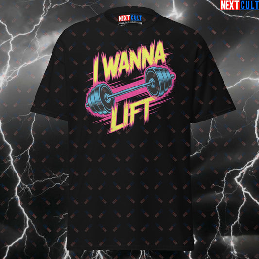 I Wanna Lift Heavy Metal Tee | Twisted Sister Meme Pump Cover Workout Top for Gymbros & Gains - Funny Gym Shirt for Lifters T-shirts Bodybuilding Fitness Gym Powerlifting Pump Cover Rock Music Twisted Sister Workout Next Cult Brand