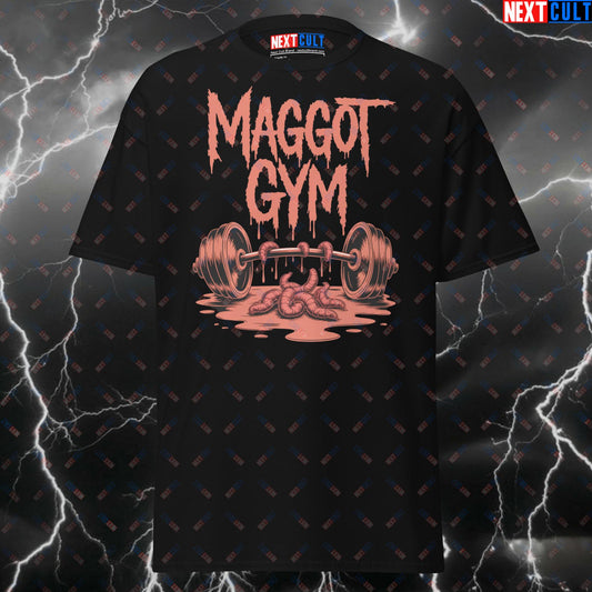 Maggot Gym T-Shirt - Slipknot Inspired Funny Gym Shirt for Lifters, Heavy Metal Pump Cover Tee for Gymbros & Fitness Gains T-shirts Bodybuilding Fitness Gym Pump Cover Rock Music Slipknot Workout Next Cult Brand