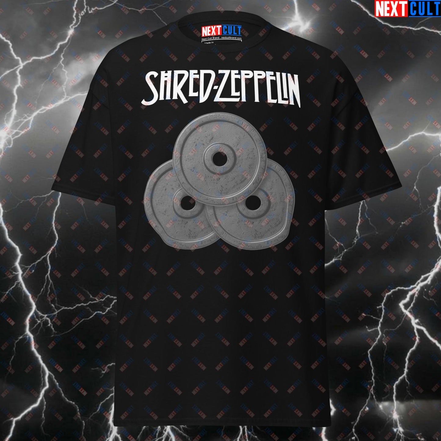 Shred Zeppelin Funny Gym Shirt – Weight Plates Pump Cover Tee for Lifters, Gymbros & Rock Music Fans T-shirts Bodybuilding Fitness Gym Led Zeppelin Pump Cover Rock Music Workout Next Cult Brand