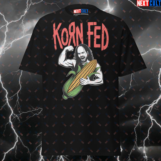 Korn-Fed Gym Shirt - Funny Metalhead Workout Tee for Lifters | Pump Cover for Gymbros & Gains Meme T-Shirt T-shirts Bodybuilding Fitness Gym Korn Pump Cover Rock Music Workout Next Cult Brand
