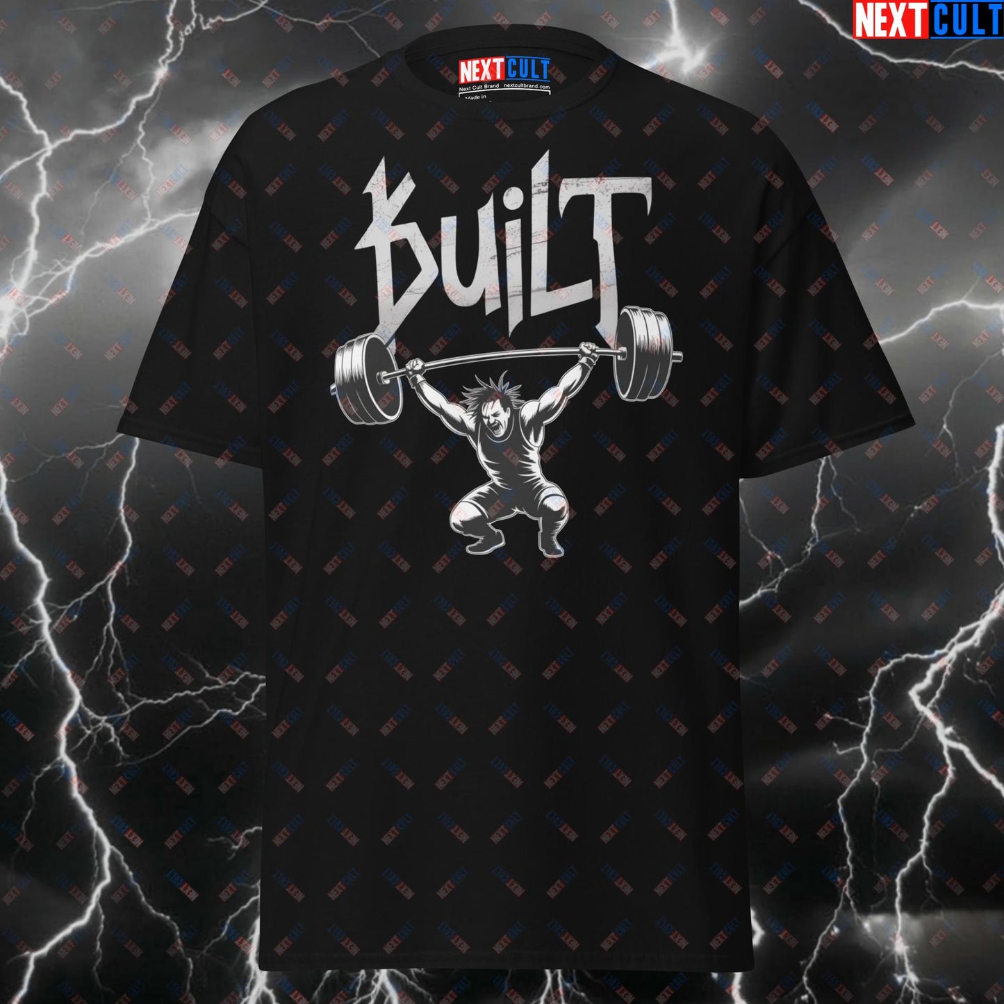 Built for the Gym - Funny Korn Metal Weightlifting T-Shirt | Pump Cover Tee for Lifters & Gymbros | Meme Fitness Top T-shirts Bodybuilding Fitness Gym Korn Leg Day Powerlifting Pump Cover Rock Music Workout Next Cult Brand