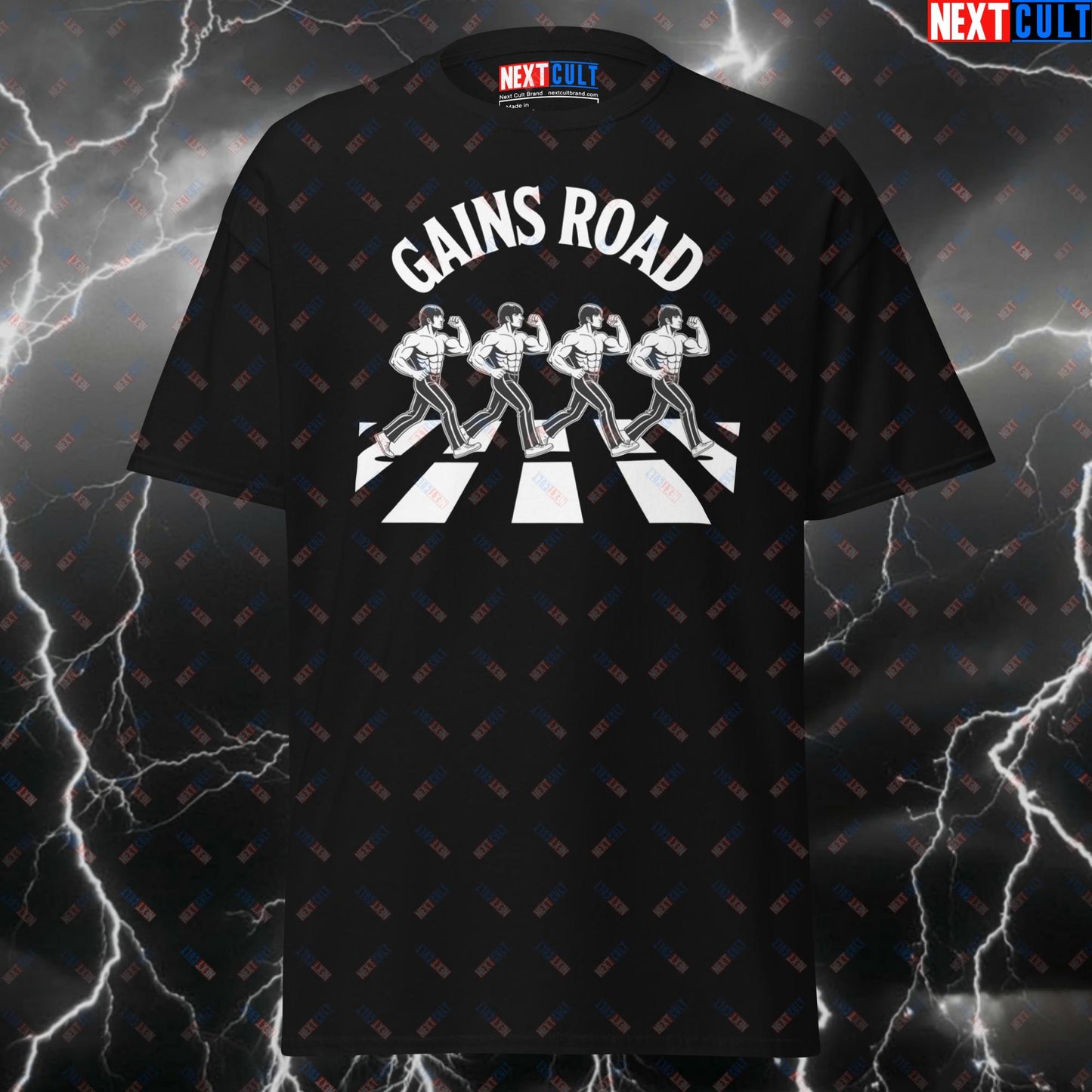 Gains Road Beatles Rock Music Tee for Lifters, Gymbros & Fitness Memes - Funny Gym Shirt & Pump Cover T-shirts Bodybuilding Fitness Gym Pump Cover Rock Music The Beatles Workout Next Cult Brand