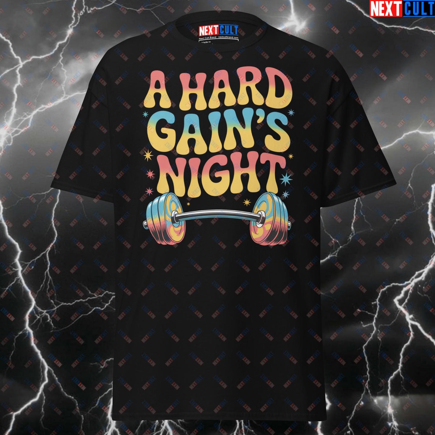 A Hard Gain's Night Pump Cover Tee for Lifters, Beatles Rock Music Meme T-Shirt for Gymbros & Fitness Fans - Funny Gym Shirt T-shirts Bodybuilding Fitness Gym Pump Cover Rock Music The Beatles Workout Next Cult Brand