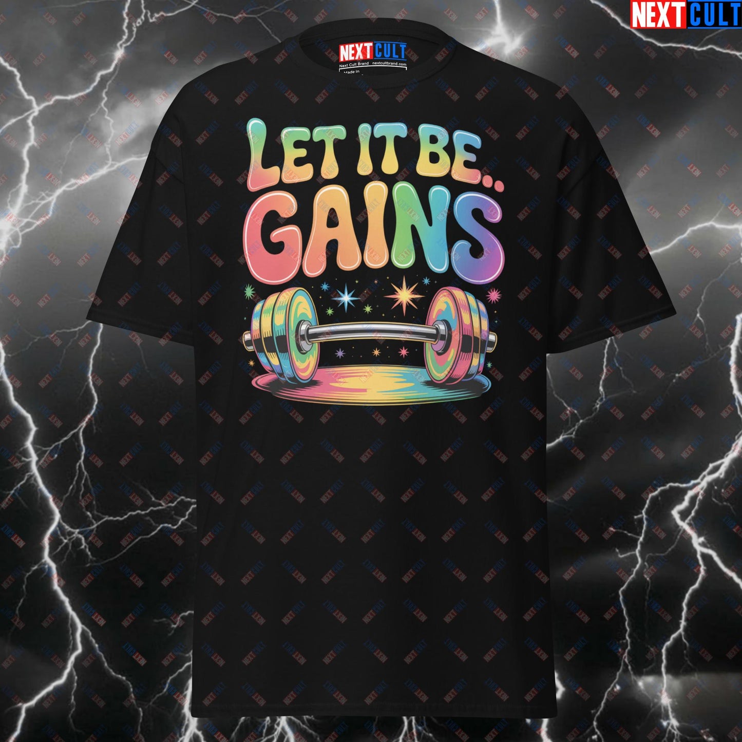 Let It Be Gains Funny Gym T-Shirt – Beatles Rock Music Workout Tee for Lifters & Gymbros – Pump Cover Meme Top T-shirts Bodybuilding Fitness Gym Pump Cover Rock Music The Beatles Workout Next Cult Brand