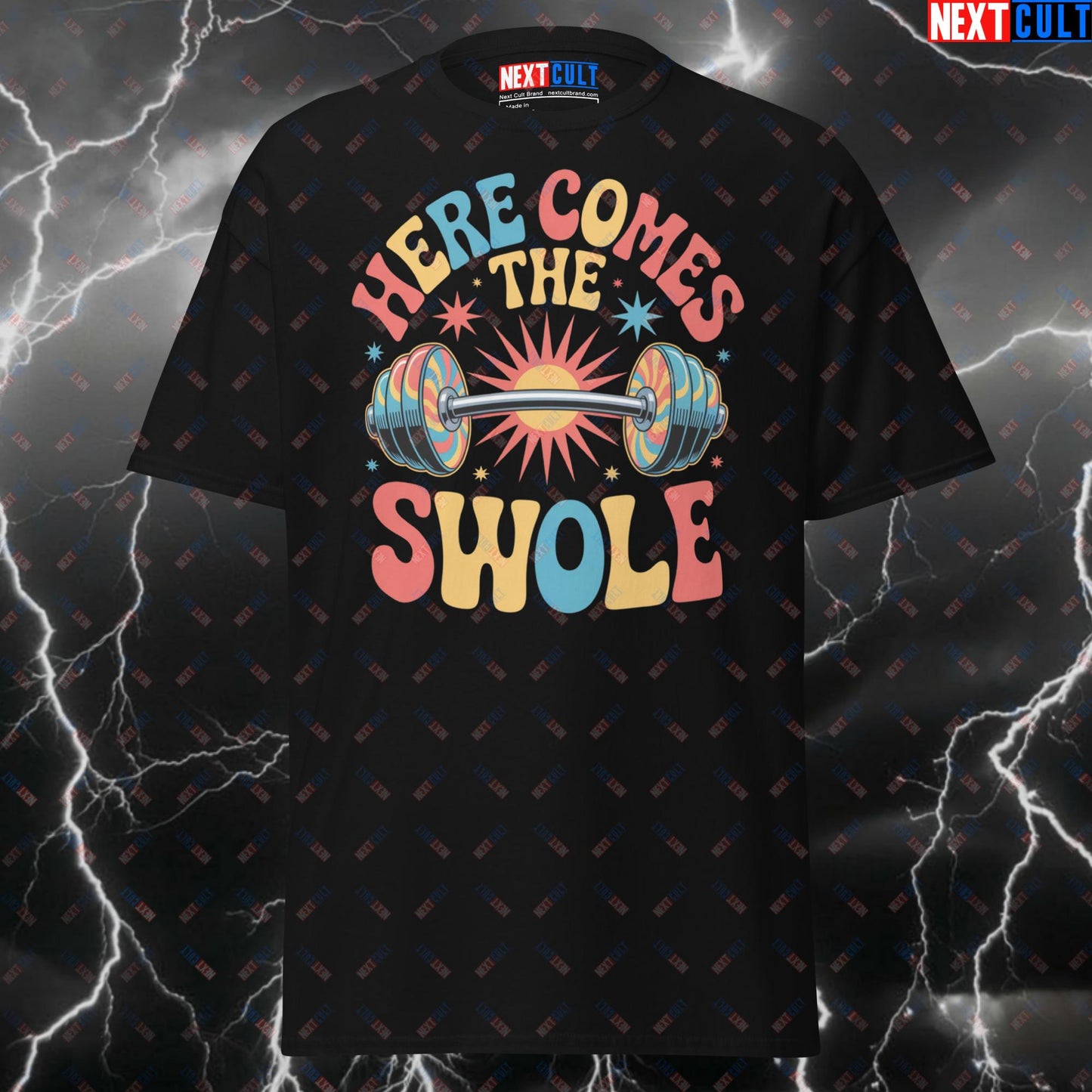 Here Comes The Swole Funny Gym Shirt – Beatles-Inspired Workout Tee for Lifters, Gymbro Meme Pump Cover Top T-shirts Bodybuilding Fitness Gym Pump Cover Rock Music The Beatles Workout Next Cult Brand