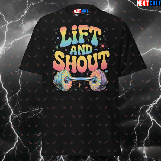 Lift And Shout Beatles Rock Music Tee - Pump Cover For Gymbros & Lifters - Meme Workout Top - Funny Gym Shirt T-shirts Bodybuilding Fitness Gym Powerlifting Pump Cover Rock Music The Beatles Workout Next Cult Brand