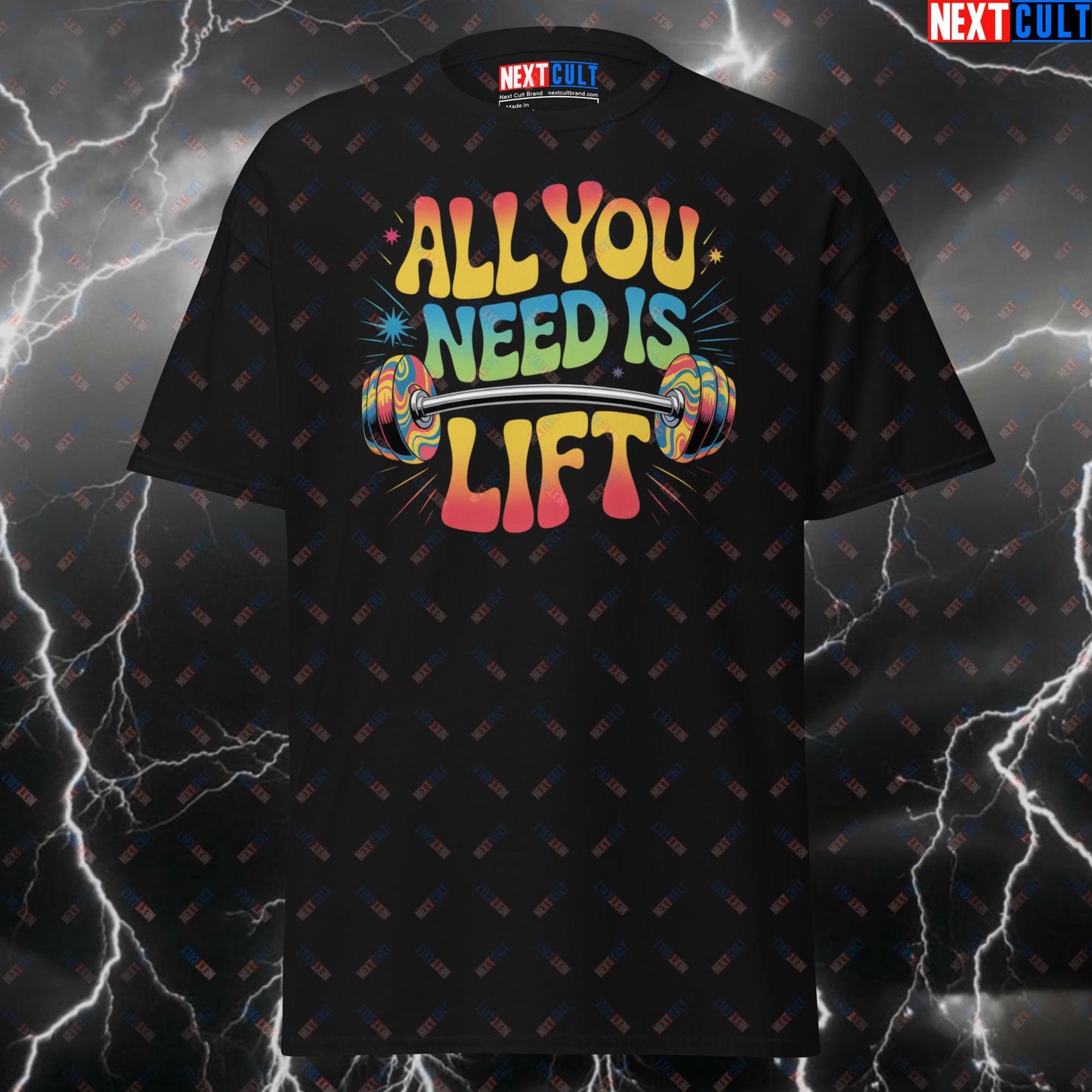 All You Need Is Lift Beatles Tee | Meme Workout Top for Gymbros & Lifters | Pump Cover Fitness T-Shirt - Funny Gym Shirt T-shirts Bodybuilding Fitness Gym Powerlifting Pump Cover Rock Music The Beatles Workout Next Cult Brand
