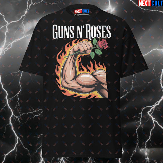 Biceps and Roses Funny Gym Shirt – Guns N' Roses Meme Tee for Lifters, Pump Cover Workout Top for Gymbros & Fitness Gains T-shirts Bodybuilding Fitness Guns N' Roses Gym Pump Cover Rock Music Workout Next Cult Brand