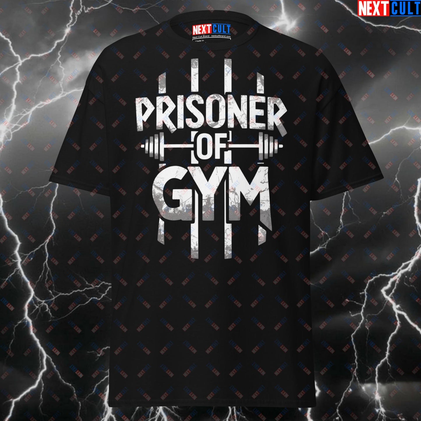 Prisoner Of Gym T-Shirt - Funny Gym Shirt & Pump Cover for Iron Maiden Fans, Heavy Metal Gymbro Tee for Lifters & Gains T-shirts Bodybuilding Fitness Gym Iron Maiden Pump Cover Rock Music Workout Next Cult Brand