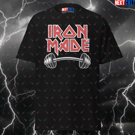 Iron Maiden Funny Gym Shirt - Heavy Metal Pump Cover Tee for Lifters, Gymbros & Rock Music Fans - Iron Made Gains T-Shirt T-shirts Bodybuilding Fitness Gym Iron Maiden Powerlifting Pump Cover Rock Music Workout Next Cult Brand