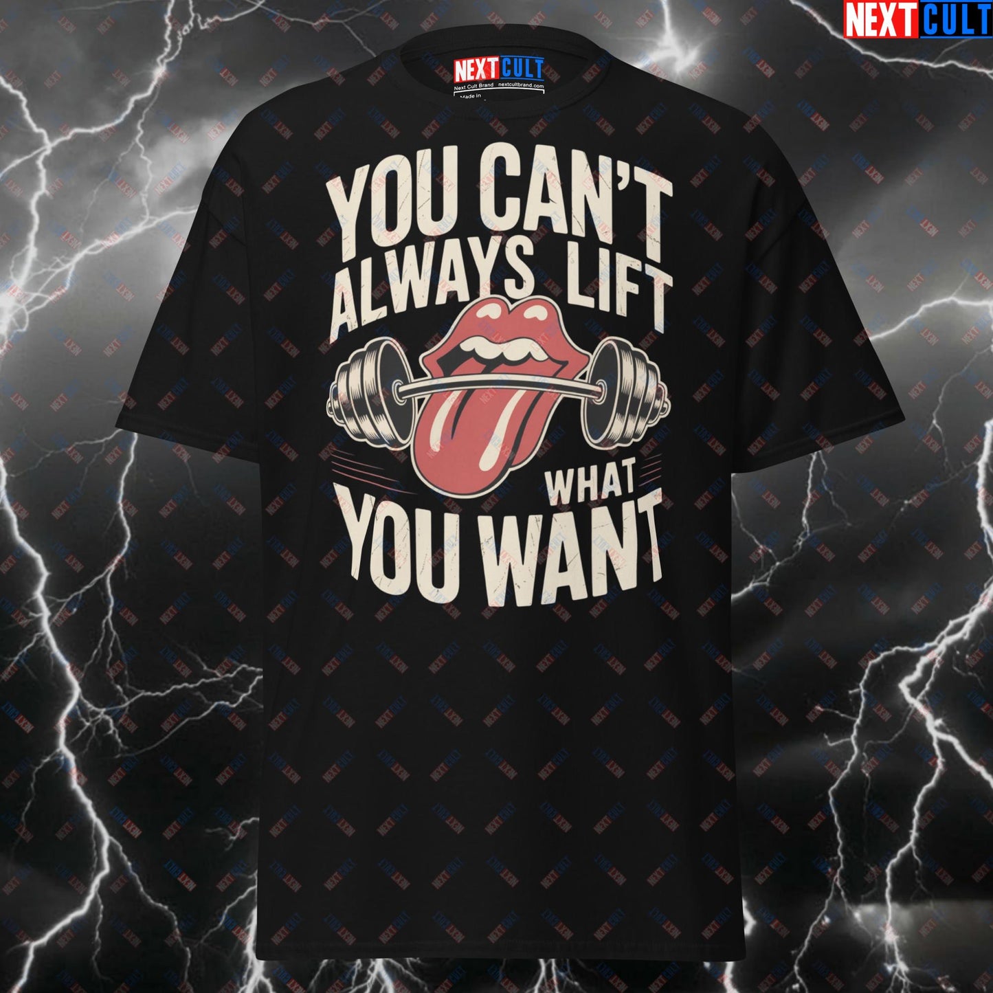 You Can't Always Lift What You Want | Rolling Stones Meme Tee | Workout Pump Cover for Gymbros & Lifters - Funny Gym T-Shirt T-shirts Bodybuilding Fitness Gym Pump Cover Rock Music The Rolling Stones Workout Next Cult Brand