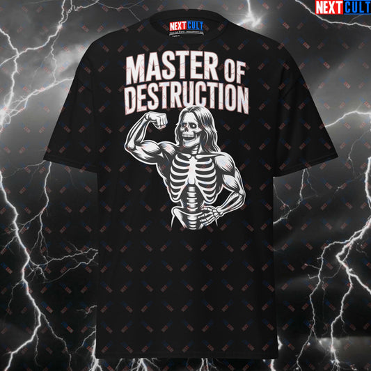 Master of Destruction Black Sabbath Heavy Metal Gym T-Shirt - Funny Gymbro Workout Tee for Lifters & Pump Cover T-shirts Black Sabbath Bodybuilding Fitness Gym Pump Cover Rock Music Workout Next Cult Brand