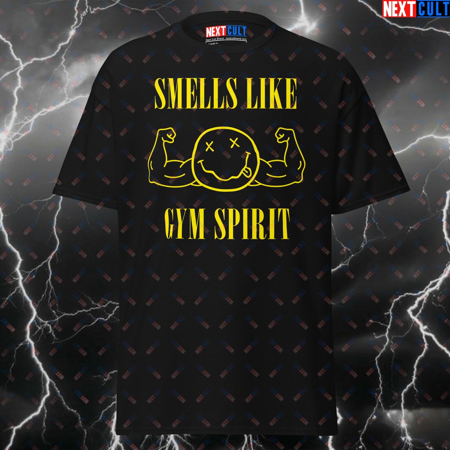 Smells Like Gym Spirit Funny Gym Shirt – Grunge Rock Music Workout Tee for Lifters & Gymbros – Pump Cover T-Shirt T-shirts Bodybuilding Fitness Gym Nirvana Pump Cover Rock Music Workout Next Cult Brand