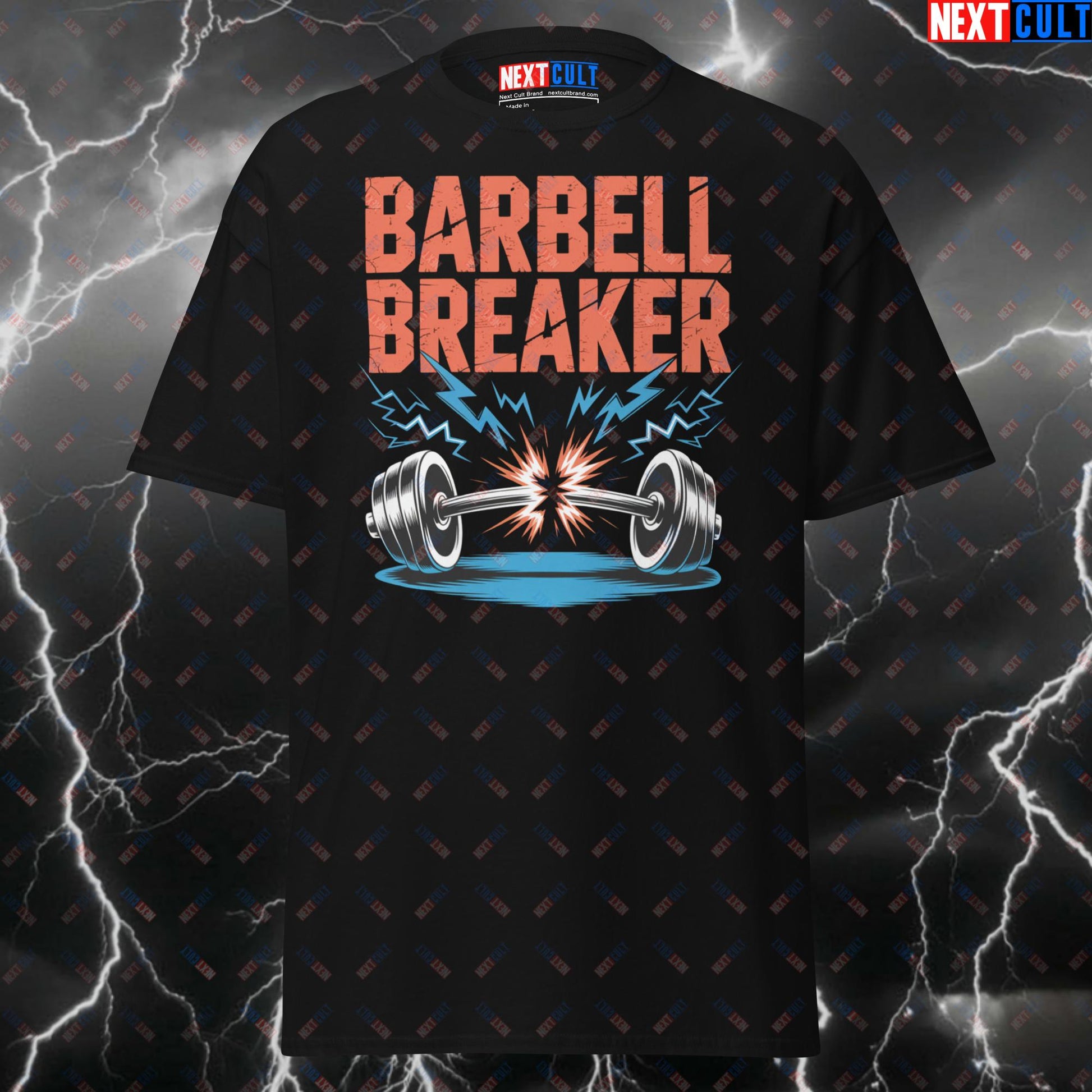 Barbell Breaker AC/DC Rock Music Pump Cover Tee for Gymbros & Powerlifting Meme Fans - Funny Gym Shirt for Lifters T-shirts AC/DC Bodybuilding Fitness Gym Powerlifting Pump Cover Rock Music Workout Next Cult Brand