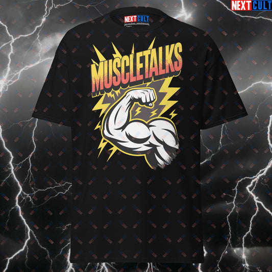 MuscleTalks Funny Gym Shirt - AC/DC Rock Music Pump Cover Tee for Lifters, Gymbros & Fitness Meme Lovers T-shirts AC/DC Bodybuilding Fitness Gym Pump Cover Rock Music Workout Next Cult Brand