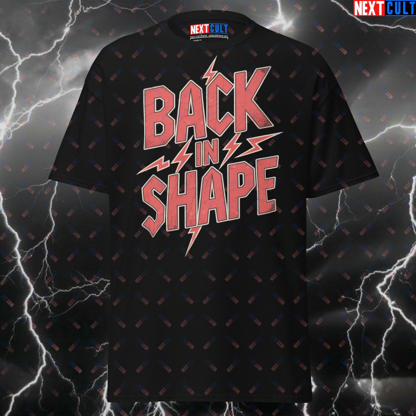 Back In Shape AC/DC Gym T-Shirt - Funny Rock Music Workout Tee for Lifters & Gymbros - Pump Cover Meme Top T-shirts AC/DC Bodybuilding Cardio Fitness Gym Pump Cover Rock Music Workout Next Cult Brand
