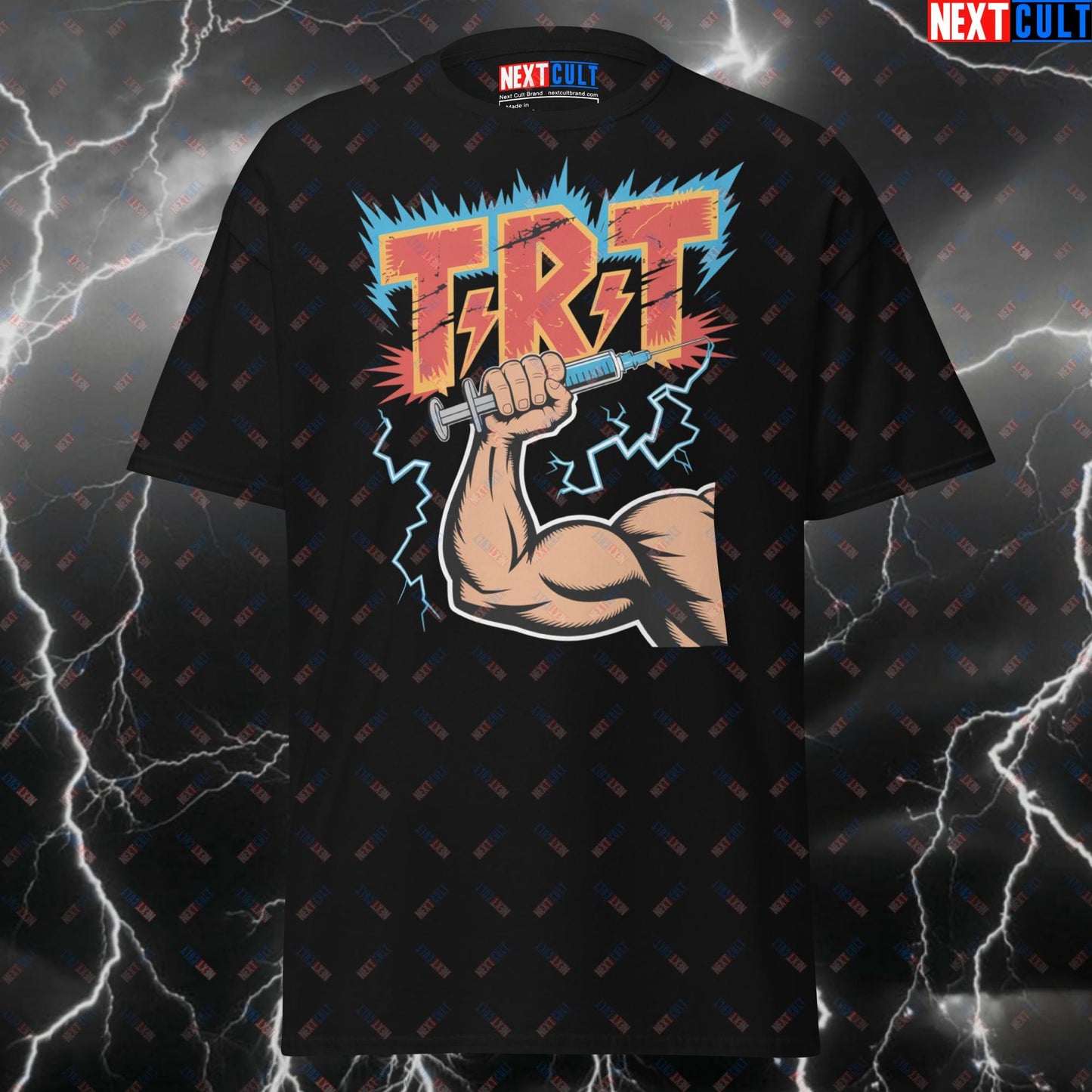 TRT Pump Cover Gym T-Shirt - Funny Not Natty AC/DC Rock Music Tee for Lifters, Bodybuilding & Powerlifting Gains T-shirts AC/DC Bodybuilding Fitness Gym Natty Pump Cover Rock Music Steroids Workout Next Cult Brand
