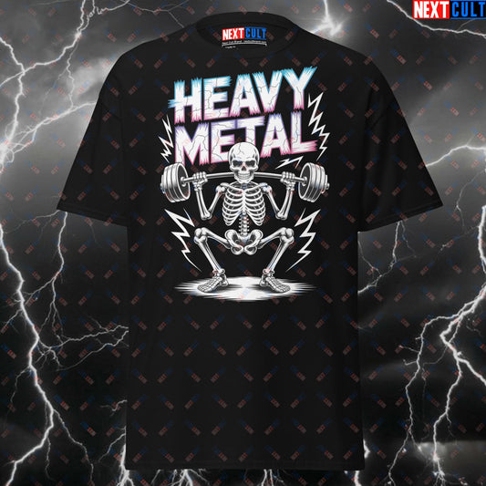 Heavy Metal Leg Day T-Shirt - Funny Gym Shirt for Squats & Gains - Pump Cover Tee for Lifters & Gymbros T-shirts Bodybuilding Fitness Gym Halloween Leg Day Powerlifting Pump Cover Rock Music Workout Next Cult Brand