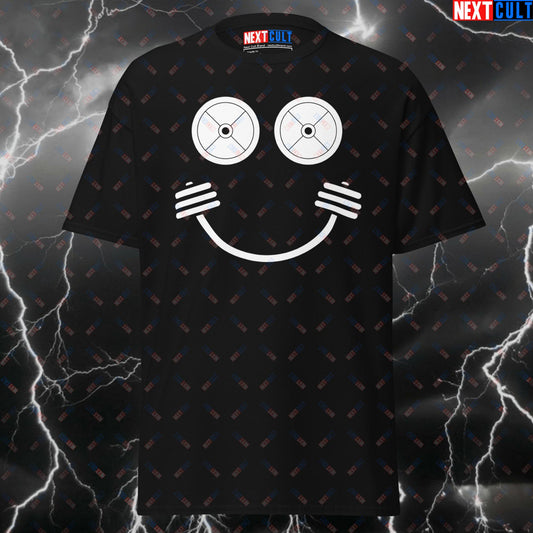 Funny Gym Smiley Face T-Shirt - Gym Makes Me Happy Meme Tee - Workout Pump Cover Top for Lifters & Gymbros T-shirts Bodybuilding Fitness Gym Powerlifting Pump Cover Workout Next Cult Brand