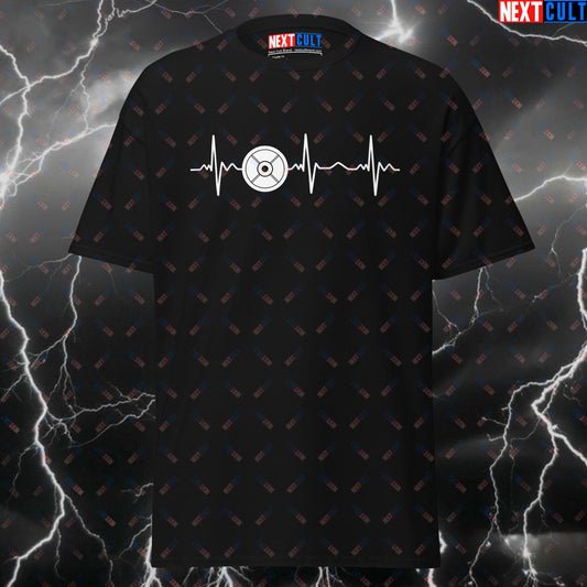 Funny Gym Shirt for Lifters - Weightplate Heartbeat Pump Cover Tee for Gym Bros & Fitness Meme Lovers T-shirts Bodybuilding Fitness Gym Powerlifting Pump Cover Workout Next Cult Brand