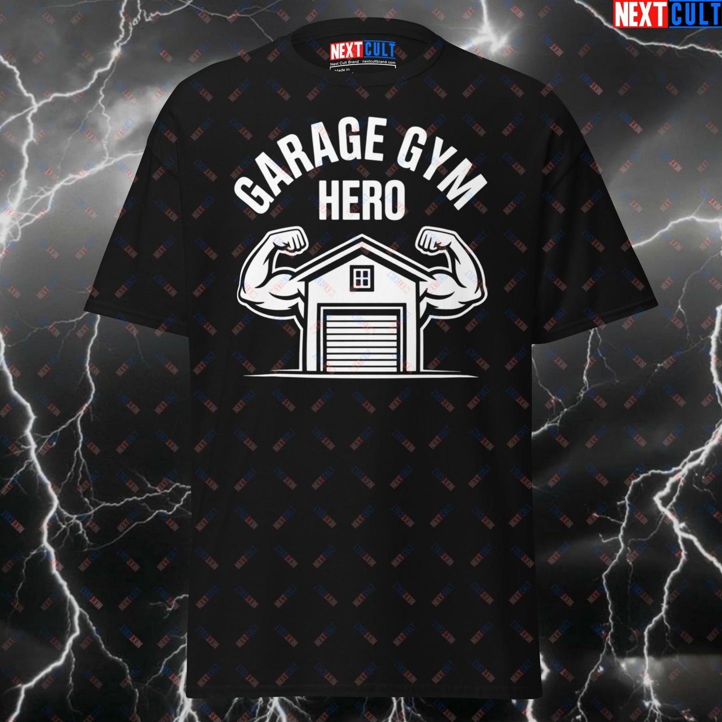 Funny Garage Gym Shirt for Lifters - Garage Gym Hero Pump Cover Tee | Meme Workout Top for Home Gym Gains T-shirts Fitness Gym Home Gym Pump Cover Workout Next Cult Brand