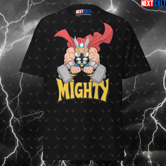 Mighty Thor Gym Hero T-Shirt - Funny Superhero Pump Cover Tee for Lifters, Gymbros & Fitness Meme Lovers T-shirts Avengers Bodybuilding Films Fitness Gym Pump Cover Superheroes Thor Workout Next Cult Brand