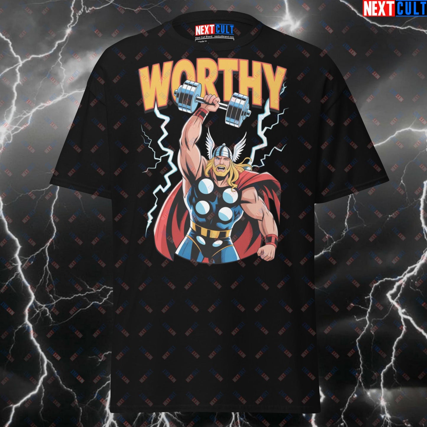 Worthy Gym Hero Thor Pump Cover T-Shirt – Funny Superhero Comic Book Tee for Lifters & Gymbros T-shirts Avengers Bodybuilding Films Fitness Gym Pump Cover Superheroes Thor Workout Next Cult Brand