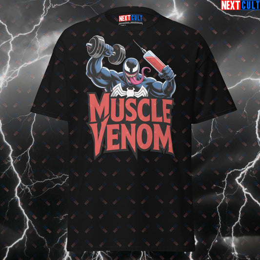 Muscle Venom Gym Hero T-Shirt - Funny Not Natty Pump Cover Tee for Lifters & Gymbros - Superhero Bodybuilding Meme Shirt T-shirts Bodybuilding Films Fitness Gym Pump Cover Steroids Superheroes Venom Workout Next Cult Brand