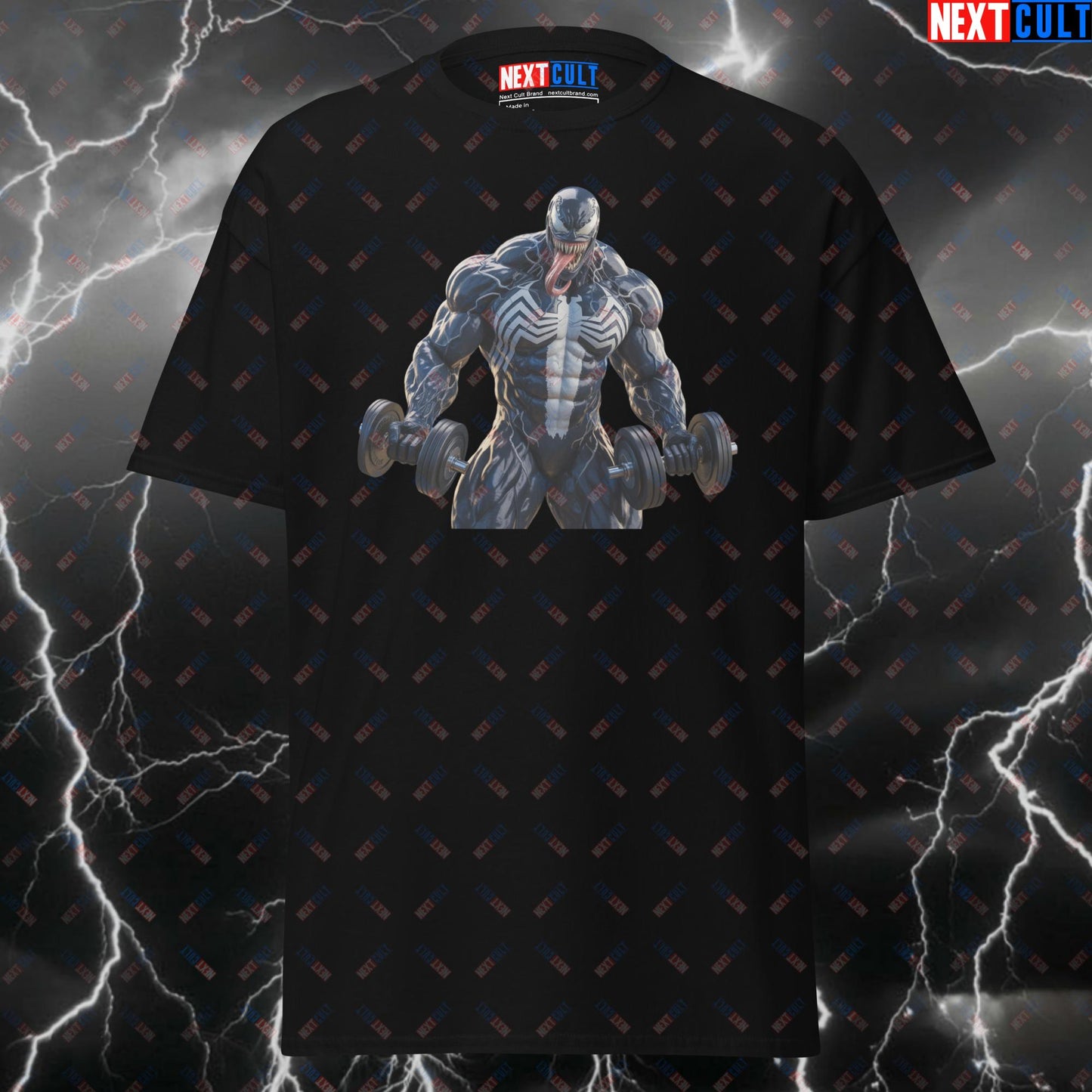 Venom Gym Hero T-Shirt - Funny Superhero Comic Book Tee for Lifters, Pump Cover Gym Shirt for Workout & Gains T-shirts Bodybuilding Films Fitness Gym Pump Cover Superheroes Venom Workout Next Cult Brand