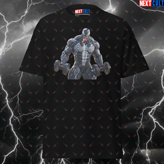 Venom Gym Hero T-Shirt - Funny Superhero Comic Book Tee for Lifters, Pump Cover Gym Shirt for Workout & Gains T-shirts Bodybuilding Films Fitness Gym Pump Cover Superheroes Venom Workout Next Cult Brand