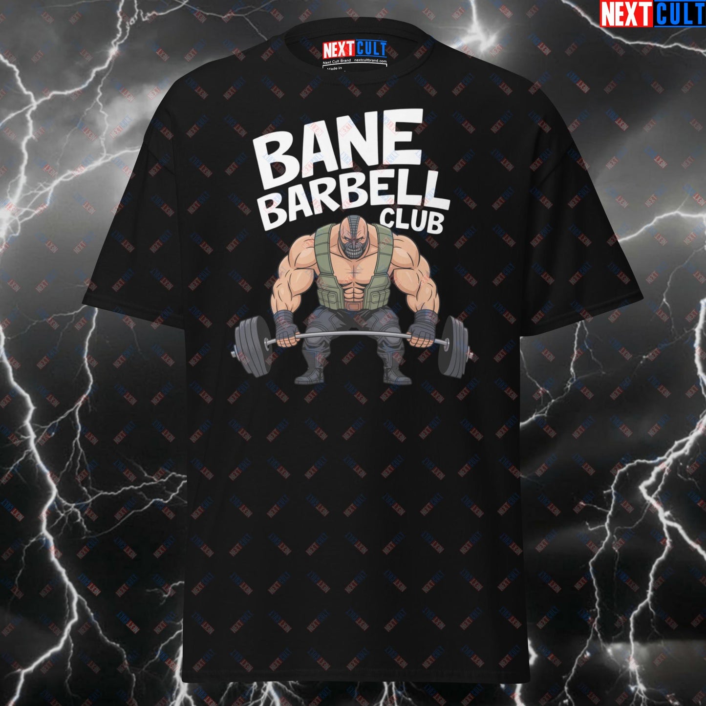 Bane Barbell Club Gym Hero T-Shirt – Funny Superhero Comic Book Tee for Lifters & Gymbros – Pump Cover Workout Top T-shirts Bane Bodybuilding Films Fitness Gym Powerlifting Pump Cover Superheroes Workout Next Cult Brand