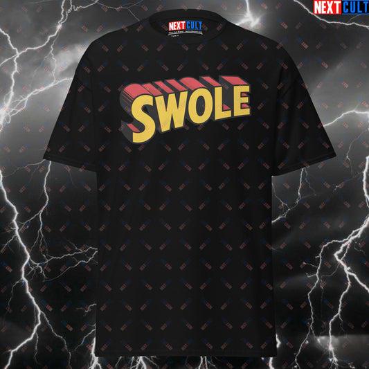 Swole Superman Gym Hero Tee - Funny Gym Shirt & Pump Cover for Lifters - Comic Book Meme Workout T-Shirt for Fitness Gains T-shirts Bodybuilding Films Fitness Gym Justice League Pump Cover Superheroes Superman Workout Next Cult Brand