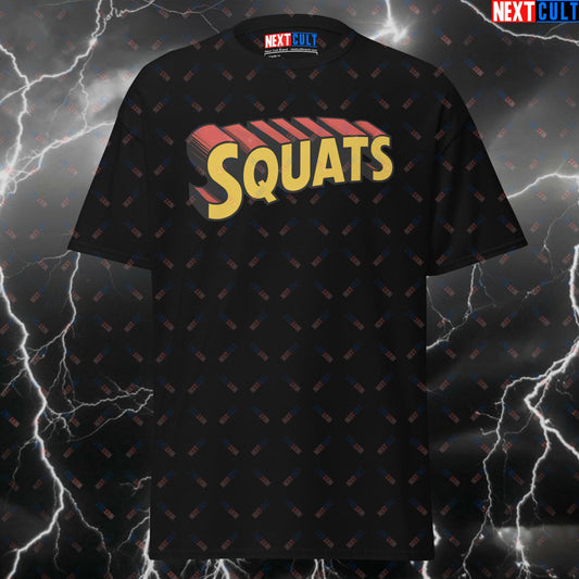 Funny Gym Shirt for Lifters - Superman Squats Meme Tee - Gym Hero Workout Top & Pump Cover for Bodybuilding Gains T-shirts Bodybuilding Films Fitness Gym Justice League Leg Day Powerlifting Pump Cover Superheroes Superman Workout Next Cult Brand