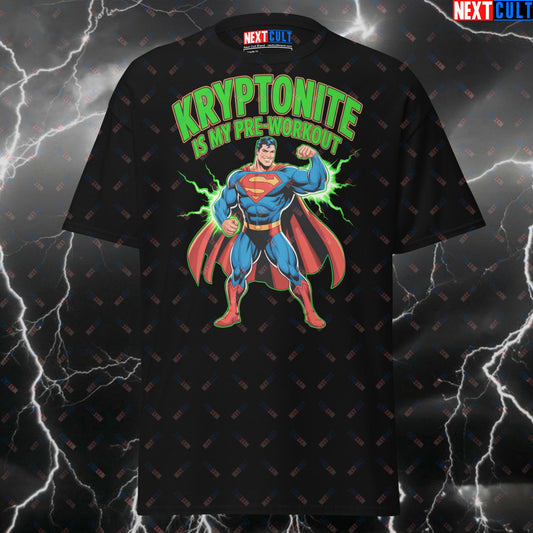 Kryptonite Is My Preworkout | Superman Meme Tee for Lifters, Gymbro Pump Cover & Workout Top - Funny Gym T-Shirt T-shirts Bodybuilding Films Fitness Gym Justice League Pump Cover Superheroes Superman Workout Next Cult Brand