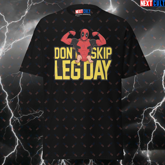 Don't Skip Leg Day Funny Gym T-Shirt - Deadpool Meme Tee for Lifters, Gymbro Pump Cover & Workout Top T-shirts Bodybuilding Deadpool Films Fitness Gym Leg Day Powerlifting Pump Cover Superheroes Workout Next Cult Brand