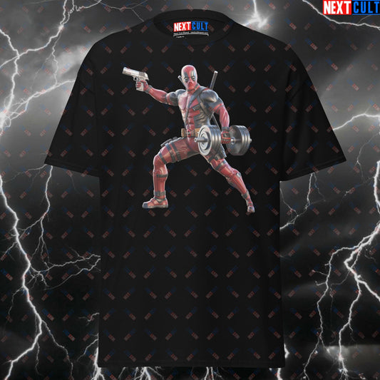 Deadpool Gym Hero Funny Gym T-Shirt - Superhero Comic Book Workout Tee for Lifters & Gymbros - Pump Cover Fitness Shirt T-shirts Bodybuilding Deadpool Films Fitness Gym Pump Cover Superheroes Workout Next Cult Brand