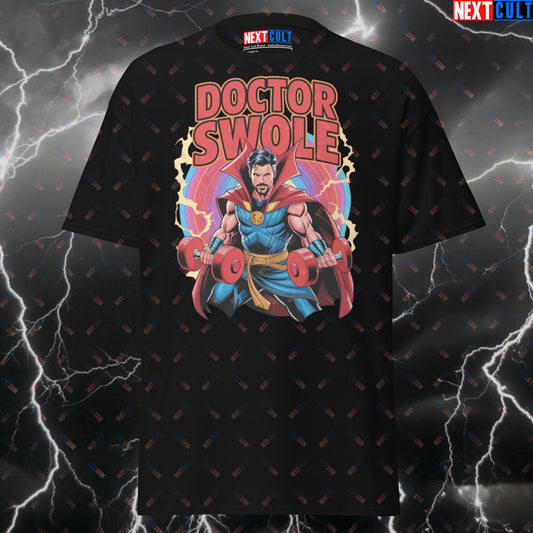 Doctor Swole Superhero Meme Tee for Lifters | Comic Book Workout Pump Cover Top for Gym Bros & Fitness Gains - Funny Gym T-Shirt T-shirts Bodybuilding Doctor Strange Films Fitness Gym Pump Cover Superheroes Workout Next Cult Brand