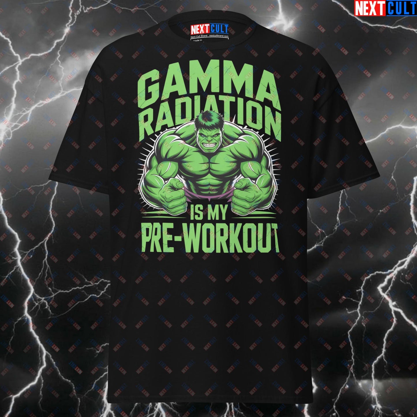 Gamma Radiation Is My Pre-Workout | Hulk Gym Hero Meme Tee | Comic Book Workout Shirt for Lifters & Gymbros - Funny Gym T-Shirt T-shirts Avengers Bodybuilding Films Fitness Gym Hulk Pump Cover Superheroes Workout Next Cult Brand