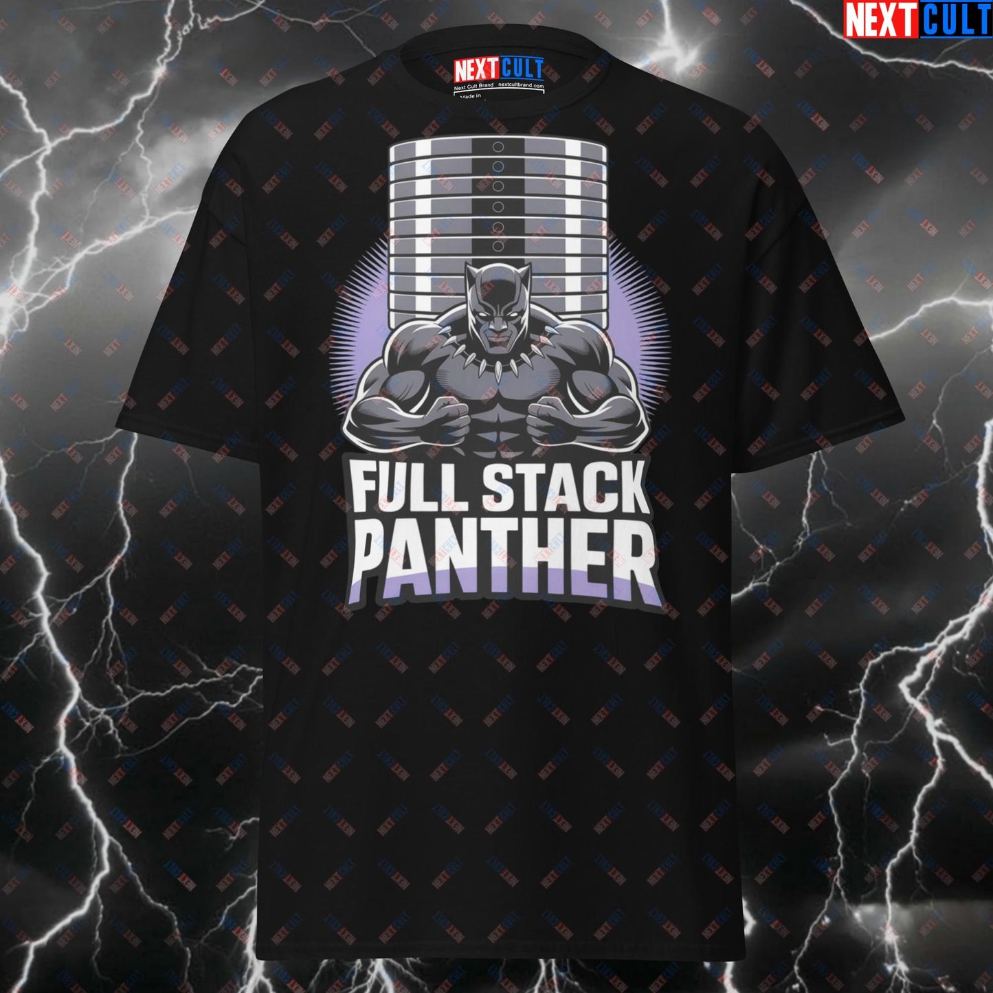 Funny Gym T-Shirt - Full Stack Panther Pump Cover Tee for Lifters, Gym Bros & Fitness Meme Lovers (Maximum Weight Always) T-shirts Avengers Black Panther Bodybuilding Films Fitness Gym Pump Cover Superheroes Workout Next Cult Brand