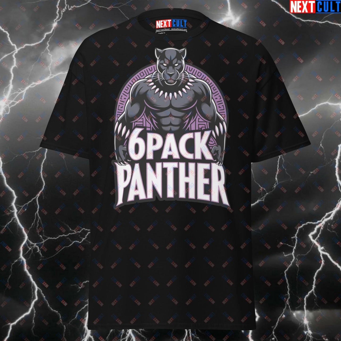 6Pack Panther Gym Hero T-Shirt - Funny Gym Meme Tee for Lifters, Bodybuilding Pump Cover & Comic Book Superhero Workout Top T-shirts Avengers Black Panther Bodybuilding Films Fitness Gym Pump Cover Superheroes Workout Next Cult Brand