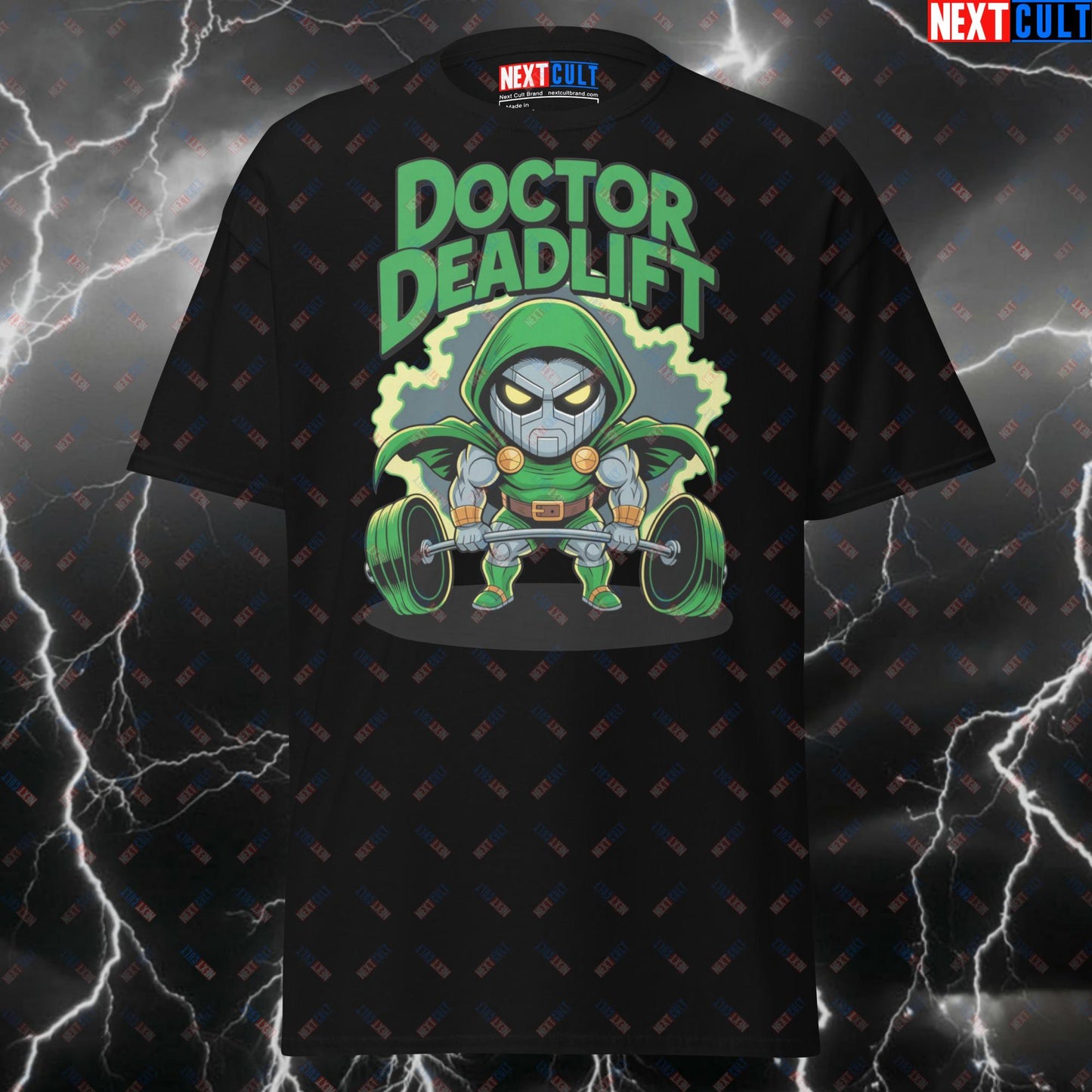 Doctor Deadlift Funny Gym T-Shirt – Superhero Comic Book Meme Tee for Lifters, Gym Villain Pump Cover Workout Top T-shirts Bodybuilding Doctor Doom Films Fitness Gym Leg Day Powerlifting Pump Cover Superheroes Workout Next Cult Brand