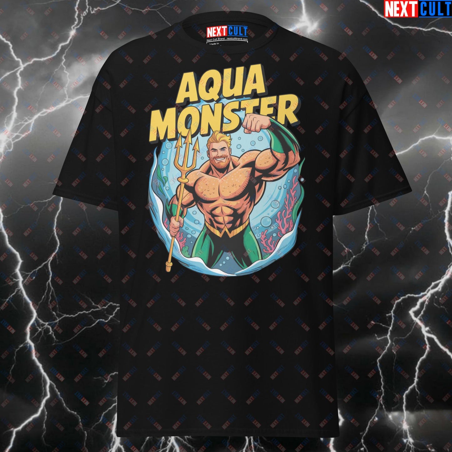 Aqua Monster Gym Hero T-Shirt – Funny Gym Meme Tee for Lifters & Bodybuilding Fans – Comic Book Pump Cover Top T-shirts Aquaman Bodybuilding Films Fitness Gym Justice League Powerlifting Pump Cover Superheroes Workout Next Cult Brand